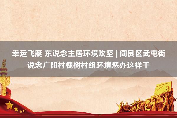 幸运飞艇 东说念主居环境攻坚 | 阎良区武屯街说念广阳村槐树村组环境惩办这样干
