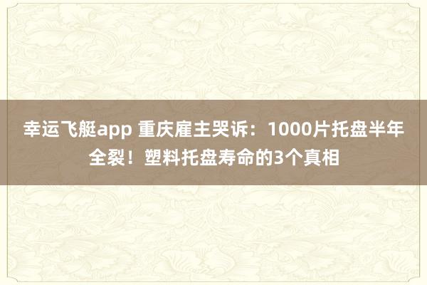 幸运飞艇app 重庆雇主哭诉：1000片托盘半年全裂！塑料托盘寿命的3个真相