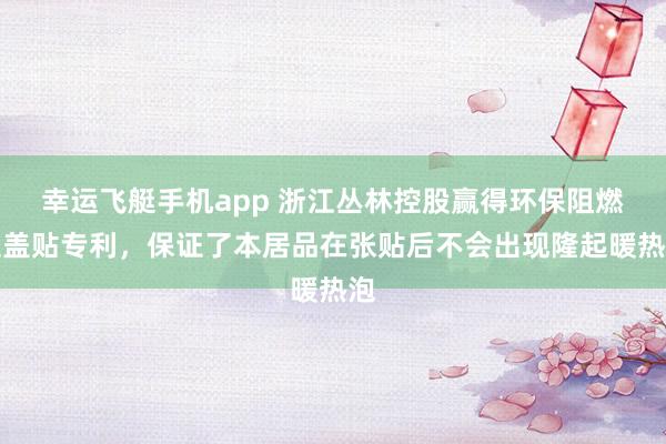 幸运飞艇手机app 浙江丛林控股赢得环保阻燃遮盖贴专利，保证了本居品在张贴后不会出现隆起暖热泡