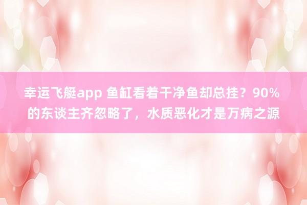 幸运飞艇app 鱼缸看着干净鱼却总挂？90% 的东谈主齐忽略了，水质恶化才是万病之源