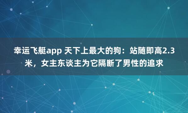 幸运飞艇app 天下上最大的狗：站随即高2.3米，女主东谈主为它隔断了男性的追求