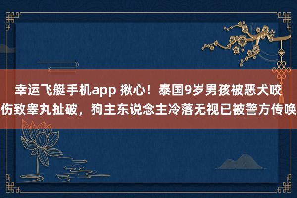 幸运飞艇手机app 揪心！泰国9岁男孩被恶犬咬伤致睾丸扯破，狗主东说念主冷落无视已被警方传唤
